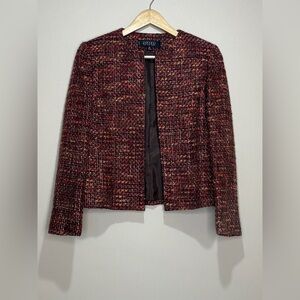 Kasper Women's Orange and Brown Tweed Blazer